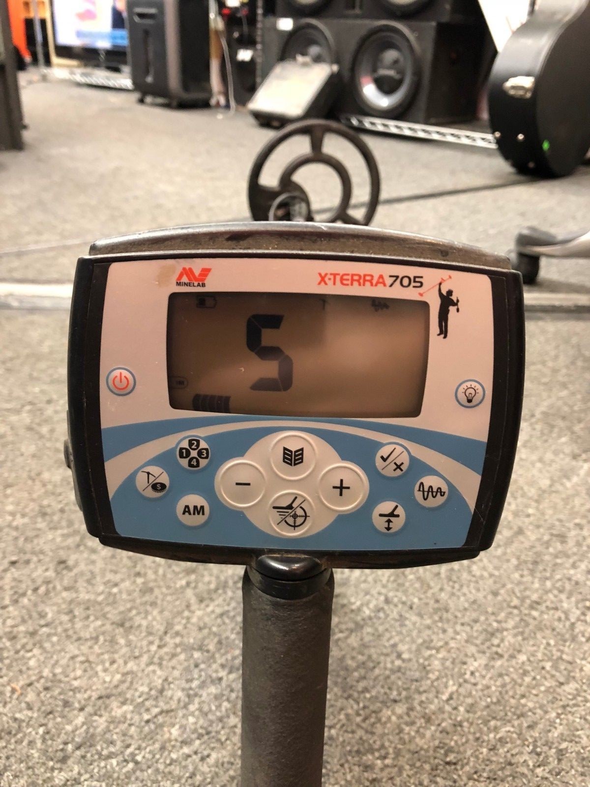 Minelab X-terra 705 metal detector with one coil and jolly rogers headphones