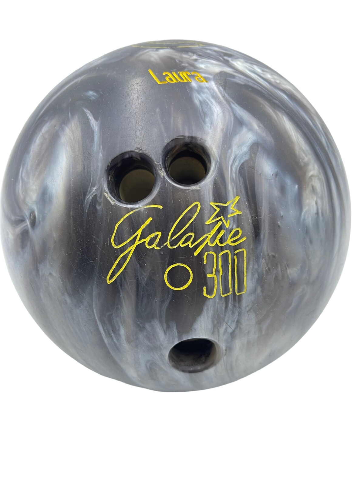 Ebonite Galaxy 300 Bowling Ball 12lbs. Tornado Silver Personalized Laura