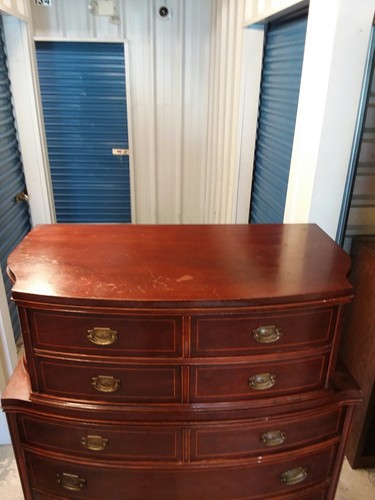 Antique Mahogany Chest with brass fixtures