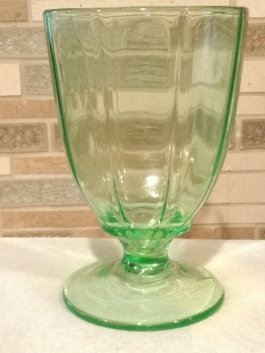 Vintage f Vaseline Glass Ribbed Tumbler Sherbets