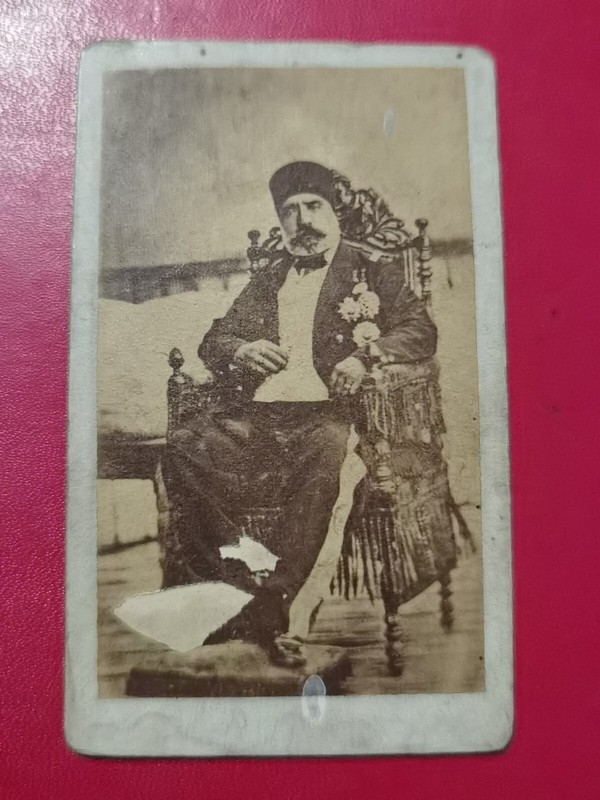 Rare Photo Albumine Cdv Bey De Tunis Muhammad Iii As-Sadiq Vers 1880