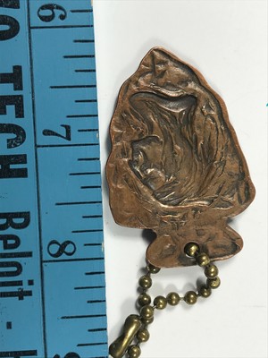 Vintage Brass Native American Arrowhead Indian Keychain