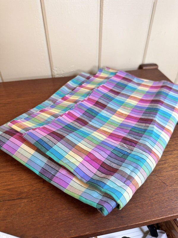 45x30” Fabric 60s 70s Purple Pink Yellow Blue Green Tiles