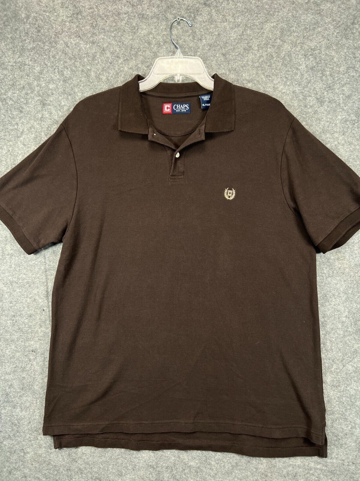 CHAPS Polo Shirt Adult Mens XL Extra Large Brown Brown Logo CHAPS Polo Shirt Adult Mens XL Extra Large Brown Brown Logo