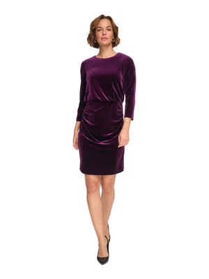 DKNY Womens Purple 3/4 Sleeve Round Neck Above The Knee Party Blouson Dress 16