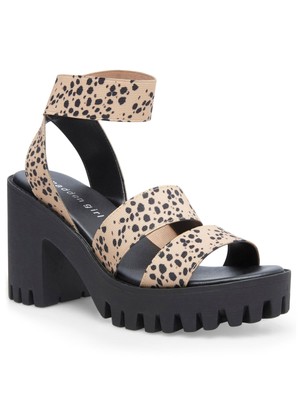 

MADDEN GIRL Женские бежевые сандалии Soho с принтом гепарда 1 на платформе 5,5 м, Бежевый, SOHO01J1