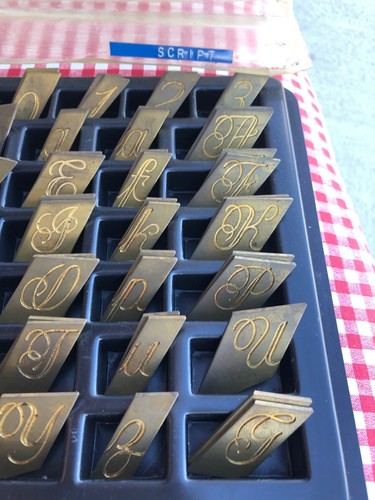 New Hermes 35-344 DBL Line Ornament Connecting Script Brass Engraving  Set