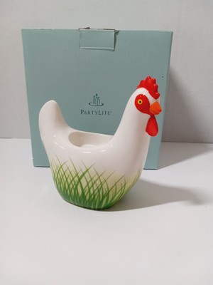 Partylite-'Spring Feelings' Green Grass Hen Candle Holder 5''x5.5''