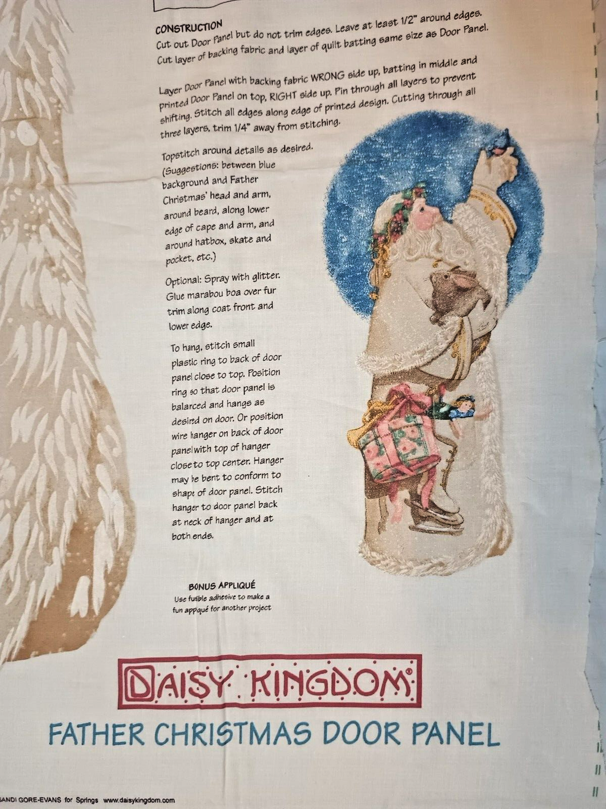 Daisy Kingdom Father Christmas Door Panel Banner Holiday Cut &amp; Sew 