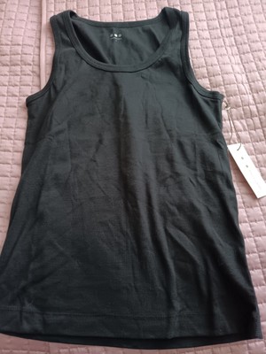 NWT THREE DOTS Large Black Cotton Jersey Tank Top