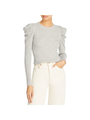 

7 FOR ALL MANKIND Женский серый свитер с воротником-пуфом и украшением на шею для работы