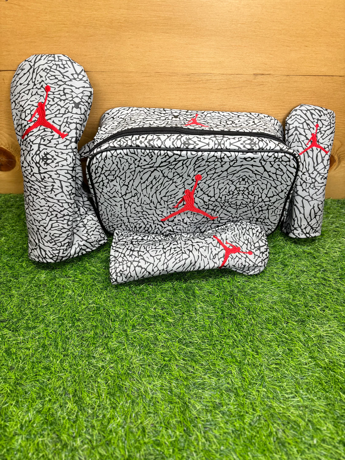 Air Jordan Iron Covers Elephant Print Leather Grey and Black