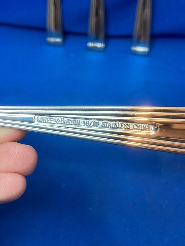 REED & BARTON &ldquo;WOODLAWN- WEST END&rdquo; SET OF 4 SALAD FORKS 18/10 STAINLESS STEEL