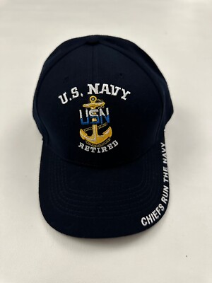 The Corps U.S. Navy Retired Logo Blue Baseball Cap Hat One Size