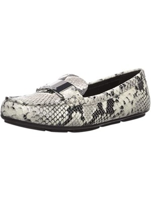 

CALVIN KLEIN Женские белые кожаные лоферы без шнурков Lisette с гравировкой под змею, Белый, LISETTE