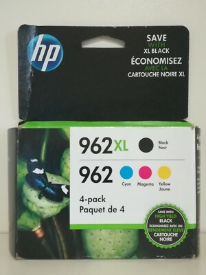 HP 962XL High Yield Black 962 Cyan/Magenta/Yellow Ink Cartridges Exp 2025-2026