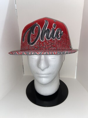 Ohio Snapback Hat Kings Choice Embroid Logo Red & Grey Cap.