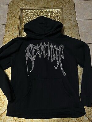 Revenge rhinestone hoodie hotsell
