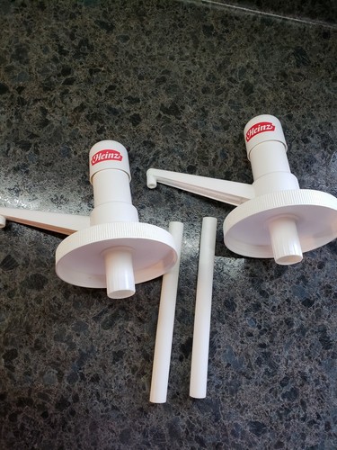 2 HEINZ EASY PUMP DISPENSER FOR 49oz - 114oz  KETCHUP MUSTARD SAUCE CONTAINERS