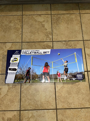 4 Way Matrix Volleyball Net Full Set Crossnet 2 Balls Pump Needle Lines Bag NEW