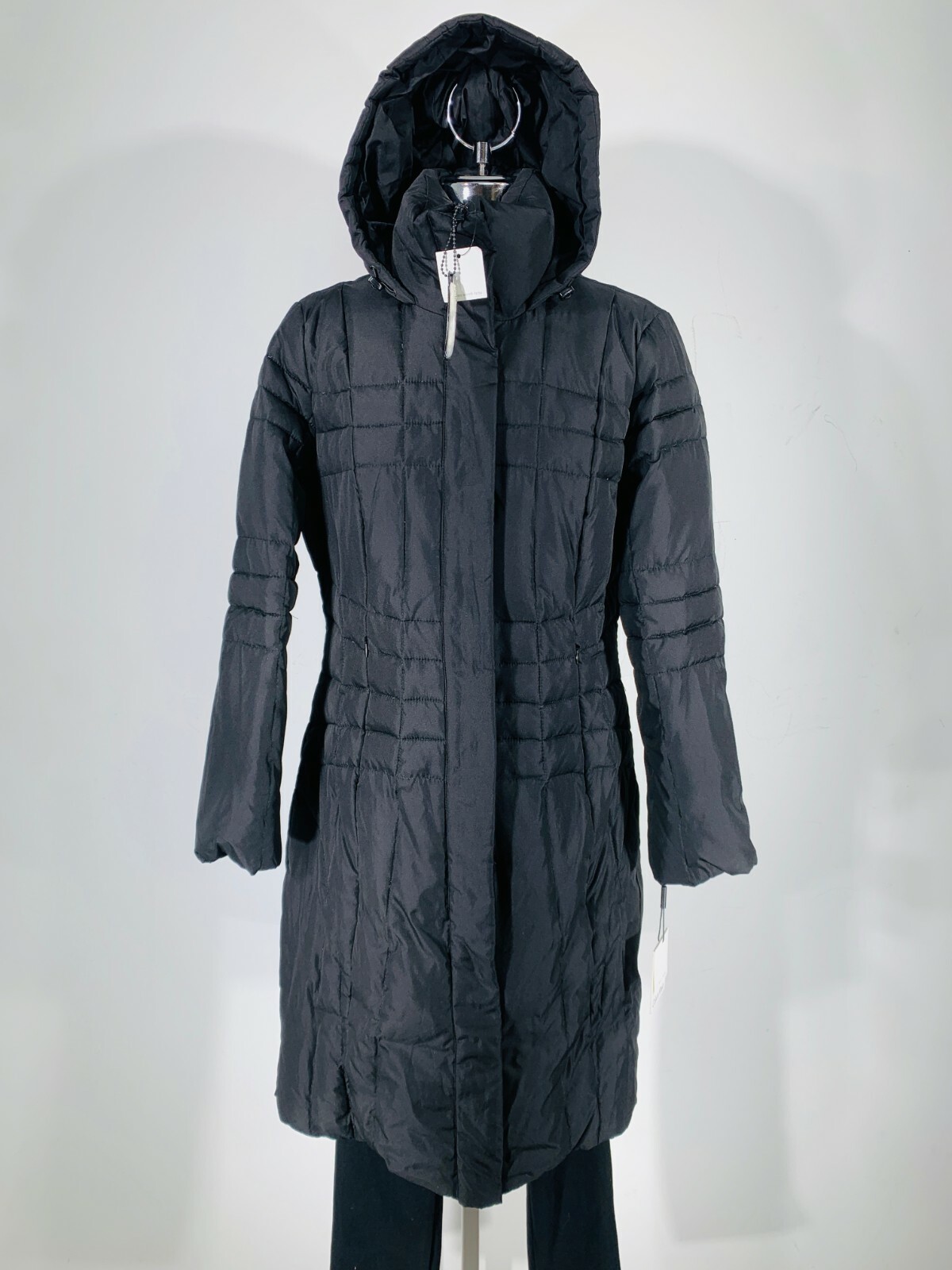 

НОВЫЙ элегантный черный зимний пуховик Calvin Klein NWT с капюшоном, женский размер