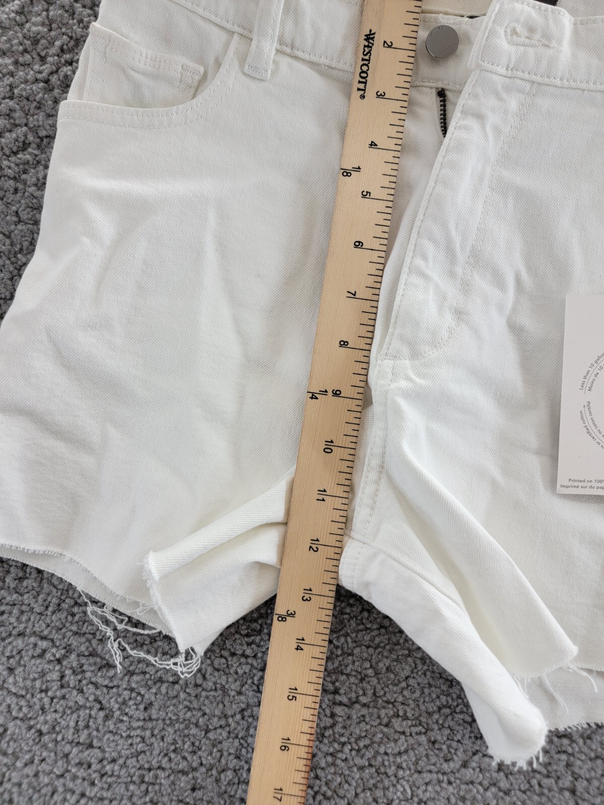 DL1961 Zoie Cutoff Denim Shorts Women's 25 White Frayed Hem Button Zip Closure - Picture 8 of 17