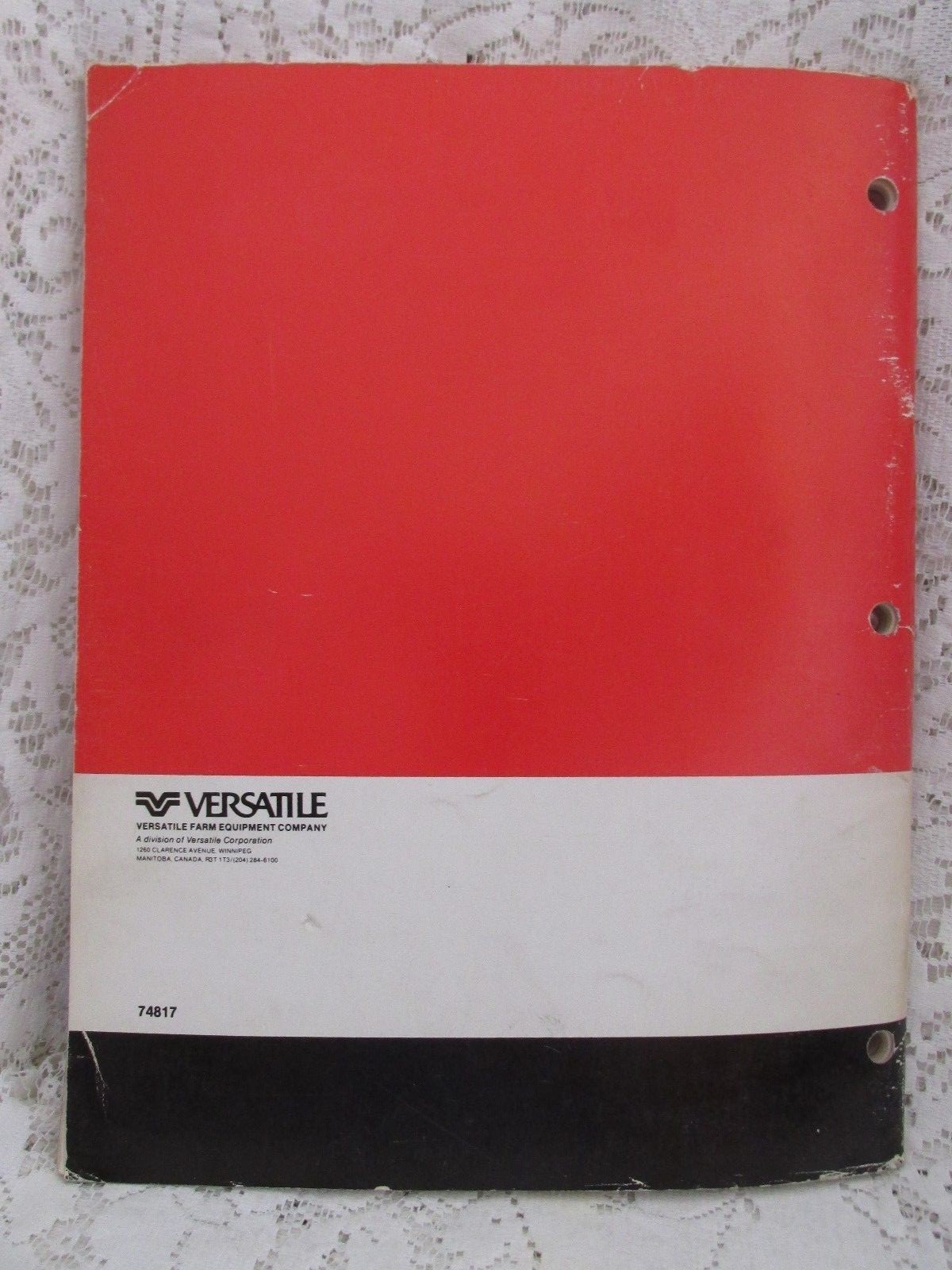 Vintage Versatile 4400 Swather Gas Engine Operator's/Set-Up Manual