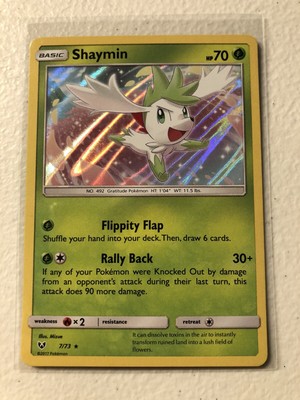 Pokémon Shaymin 7/73 Rare Holo Sun & Moon Shining Legends 2017 TCG READ!