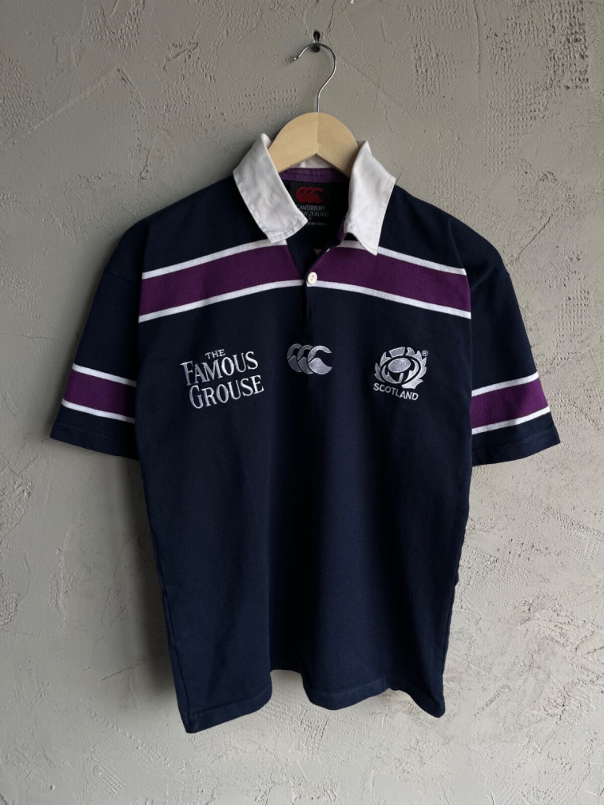 CANTERBURY Scotland ラガーシャツ スコットランド 古着 Vintage 2001 SCOTLAND Canterbury Famous Grouse AWAY JERSEY