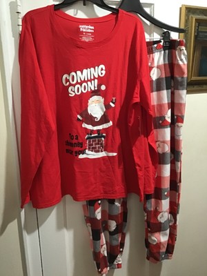 Jammies For Your Families Women ''Coming Soon Santa Christmas'' Pajama Set Plus 3X