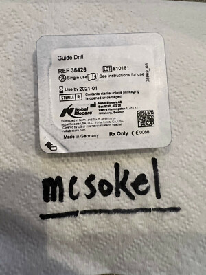 NEW SEALED NOBEL GUIDED PILOT DRILL REF 35246