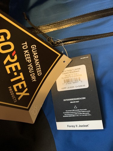 OUTDOOR RESEARCH FORAY II GORE-TEX JACKET ClassicBlue/Black &ldquo;Large&rdquo; Brand New