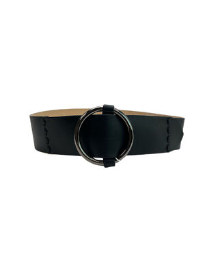 Max Mara Women's Black Curt Leather Wide Belt Size L NWT | eBay