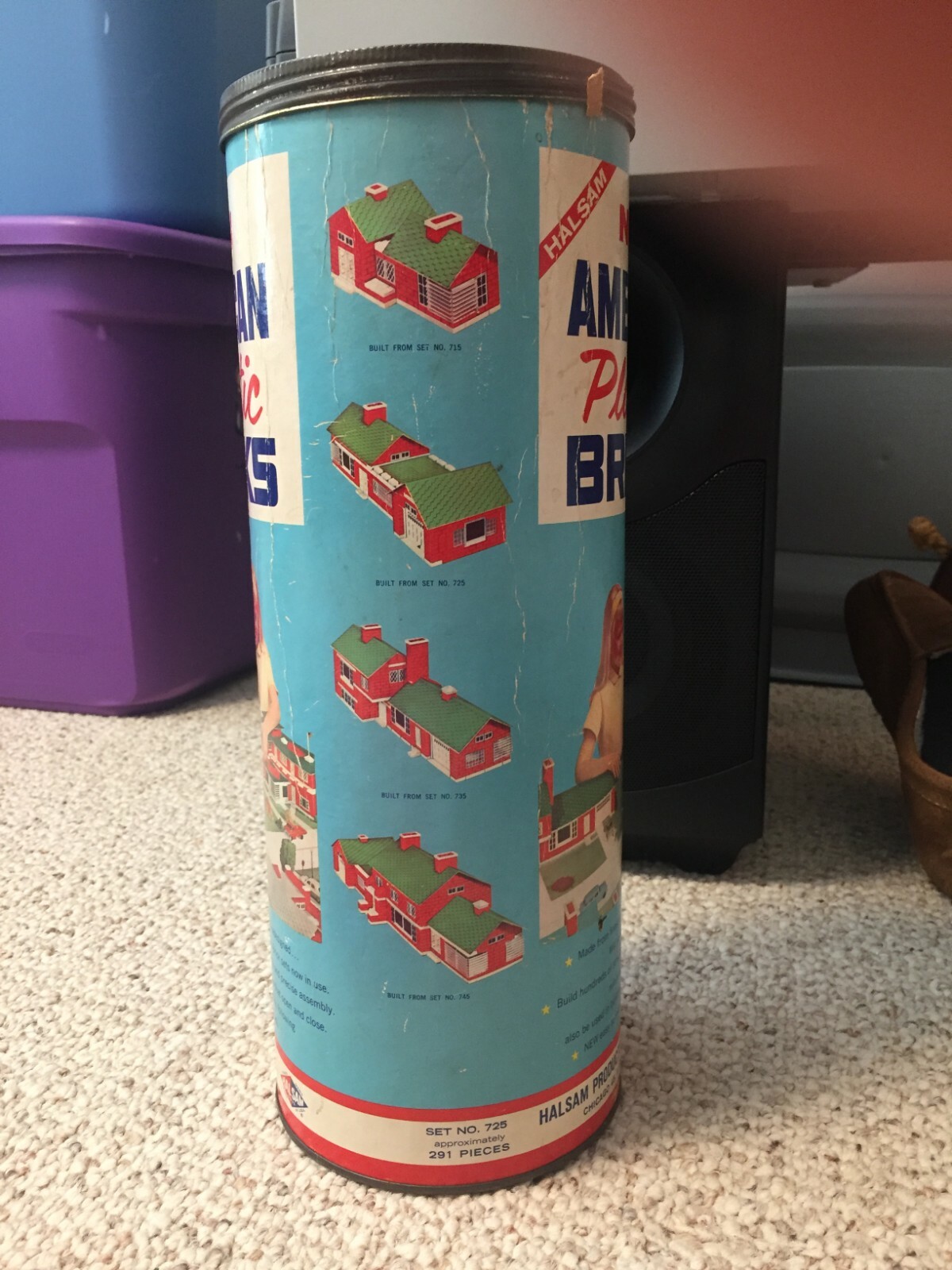 Vintage Halsam New American Plastic Bricks Set No.725