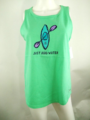 Life is Good Women High-Low Crusher Tank Just Add Water Kayak Green Medium 71881
