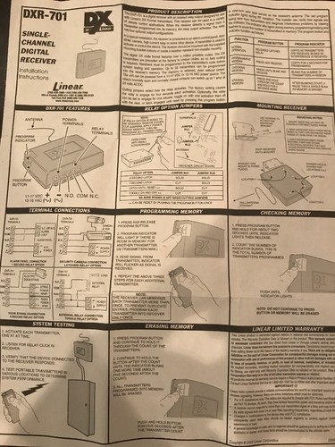 Linear DX Receiver 1 Channel Receiver SNR00148 IEI SNR00148DXR-701