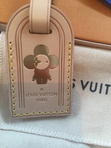 NEW Louis Vuitton Small Vachetta Luggage Tag Vivienne Doll Stamp