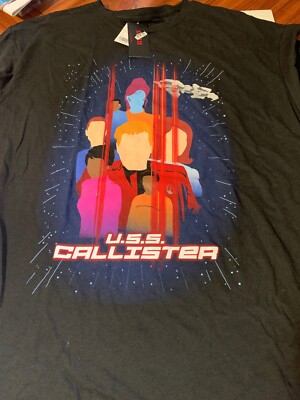 NWT ! Black Mirror USS Callister Netflix T-Shirt Black Size Extra Large NEW XL