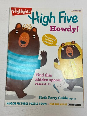 Highlights Magazine Childrens High Five Jan 2020 Howdy Sloth Party Guide Crafts