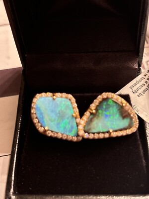 Irene Neuwirth 18k Boulder Opal Diamond Earrings $14,975