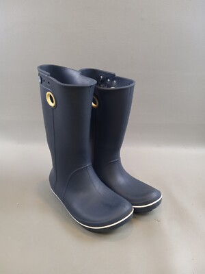crocs jaunt tall womens rain boots 10970 black rubber waterproof size 4 384825494555