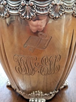 Tiffany Sterling Silver ENGLISH KING Water Pitcher YALE SCROLL & KEY Class 1887