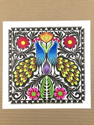Polish Wycinanki Paper Cut Out Folk Art Decor 9” Lowicz Made in Poland