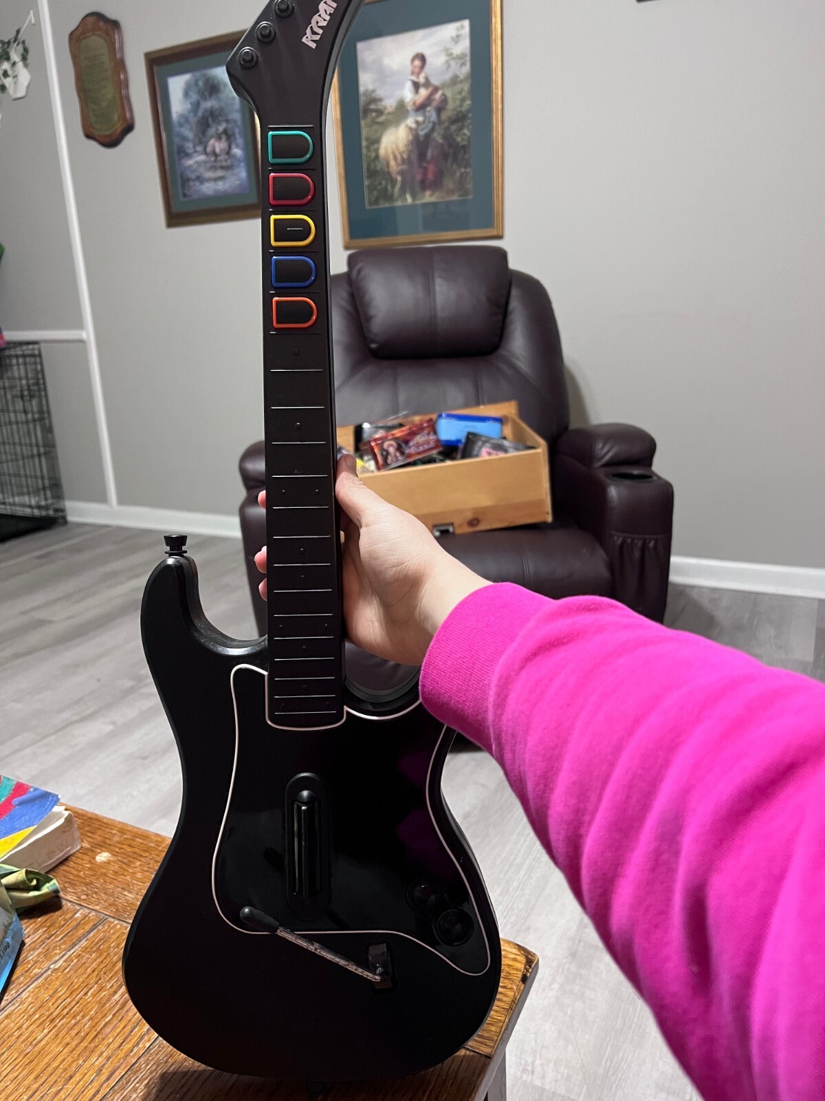 PS2牙狼 PS2 PlayStation 2 Guitar Hero Kramer Striker Black Wireless