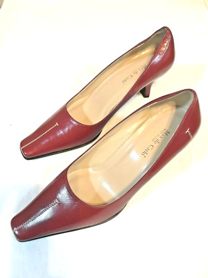 MAX DE CARLO NWT Gorgeous Italian Red Leather Pumps Shoes Dressy Holiday-Size 9