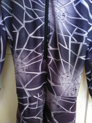 Spyder Body Suit Xl Black with spider web design PRE-OWNED (tad stretched ou)t