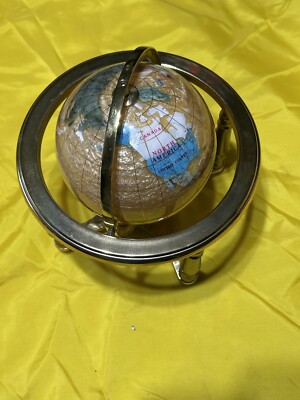 World Miniature Globe- Unique Art 10-Inch Tall Table Top World Globe