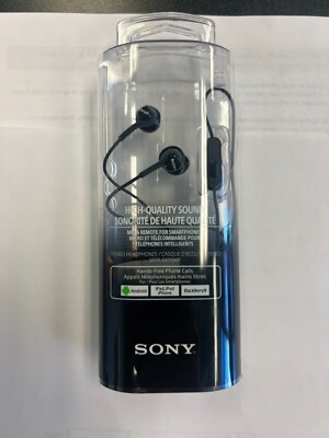 Brand New Sony MDREX110AP Black Earbud Headphones With Mic For Smartphones