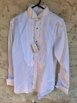 NWT Xacus white cotton dress shirt made in Italy size 38R