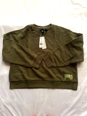 Adidas Utility Q1  Sweatshirt Women's Size L Olive HH8996